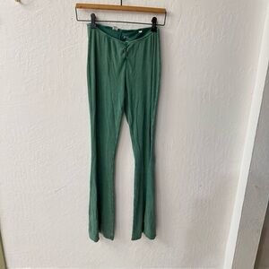 PACSUN PAC Ribbed Faded Acid Wash Green twisted low rise ribbed flare legging